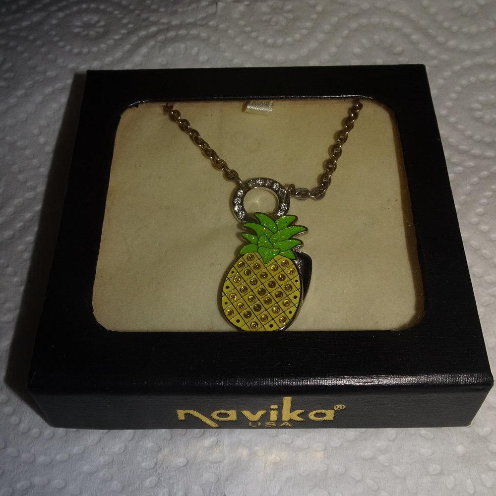 Navika USA Pineapple Rhinestone Necklace